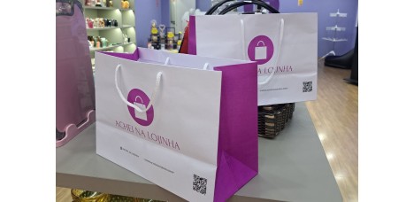 Sacola Personalizada Moda Infantil -  Medida 24 x 12 x 33