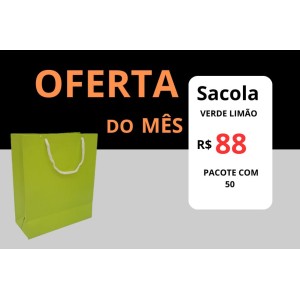 Sacola Verde Limão- Medida 25 x 21 x 9