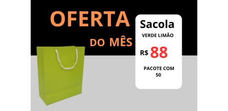 Sacola Verde Limão- Medida 25 x 21 x 9