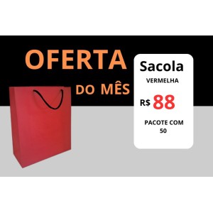 Sacola Cor Vermelha - Medida 25 x 21 x 9